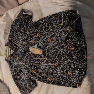 Button up shirt, spiderwebs, 100% cotton